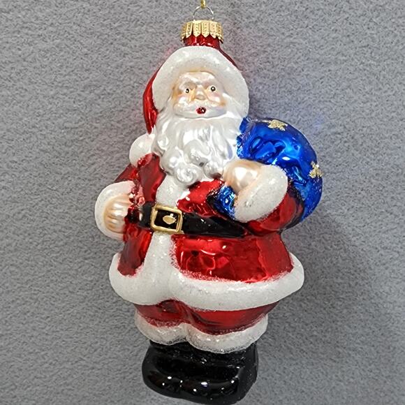 Holiday Time Mercury Glass Christmas Ornaments Lot of 3 Snowmen x2, Santa Claus - Picture 4 of 8